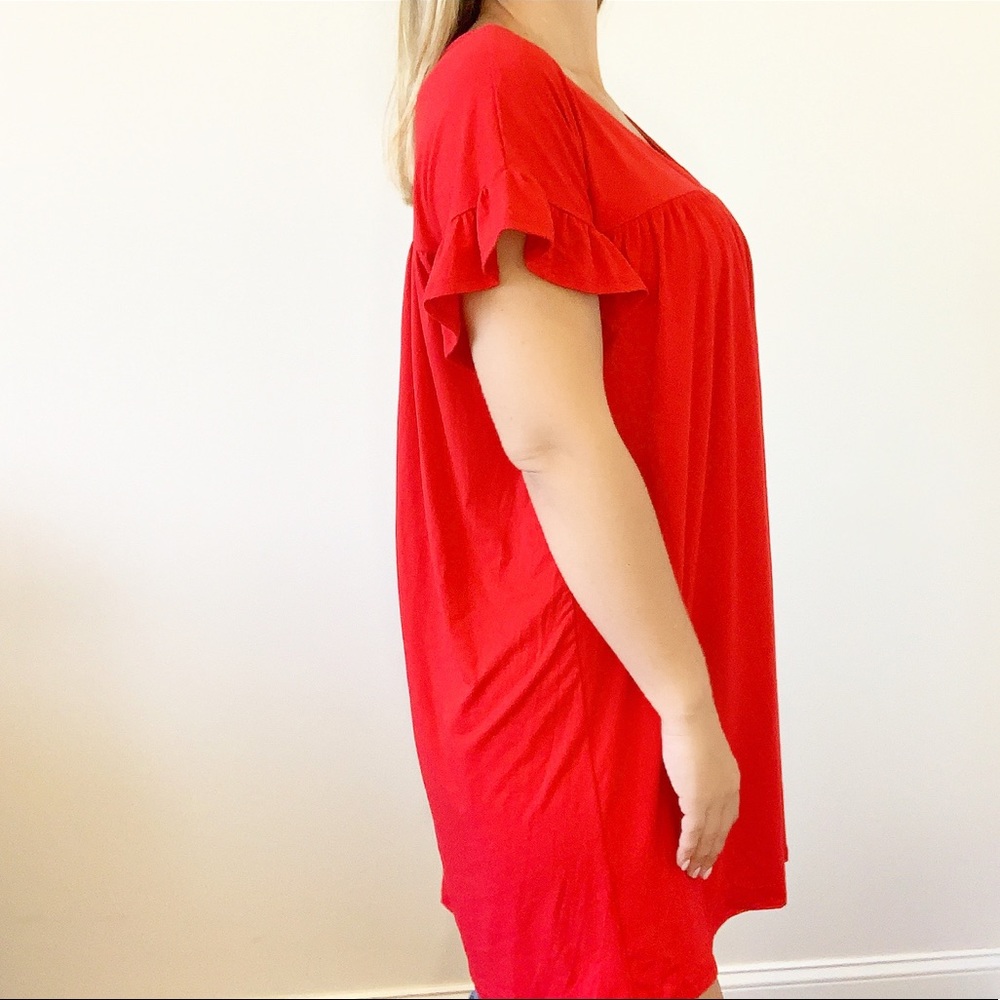 'Top Notch' Ruffle Sleeve V Neck Dress - Picture 3 of 8